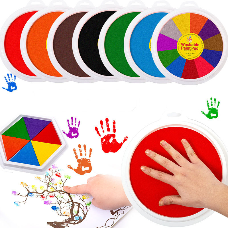 Footprint Ink Kit - 5 Bantalan Tinta Kerajinan Bulat Besar