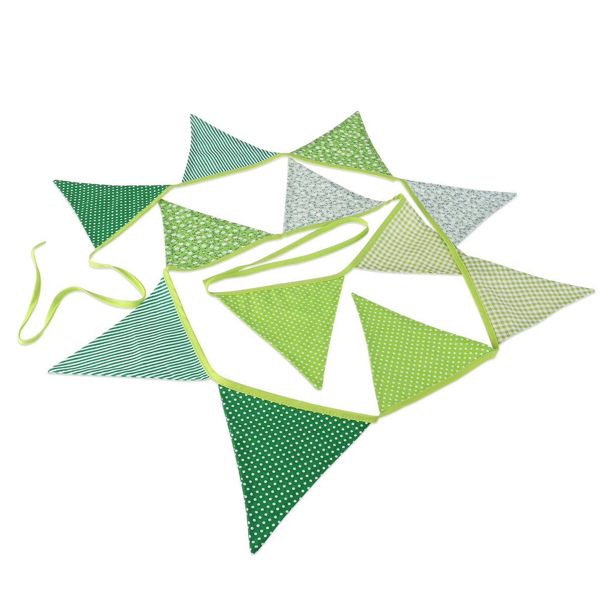 Baby Nursery Bunting - 12 Buah Bendera Segitiga Hijau Vintage
