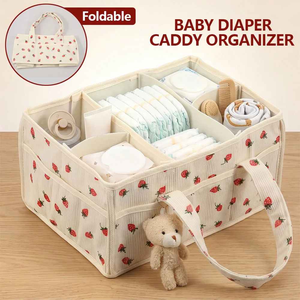 Baby Nursery Handles - Keranjang Penyimpanan Popok Bayi Portabel dari