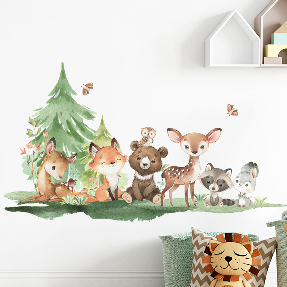 Baby Nursery Forest Theme - Hutan hewan tema beruang rusa kelinci