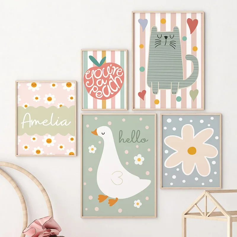 Baby Nursery Art - Lukisan Kanvas Seni Dinding Kamar Bayi