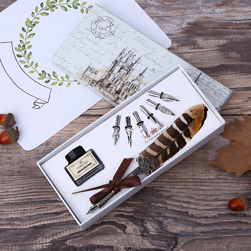 Footprint Ink Kit - Set Tinta Pena Celup Bulu Retro