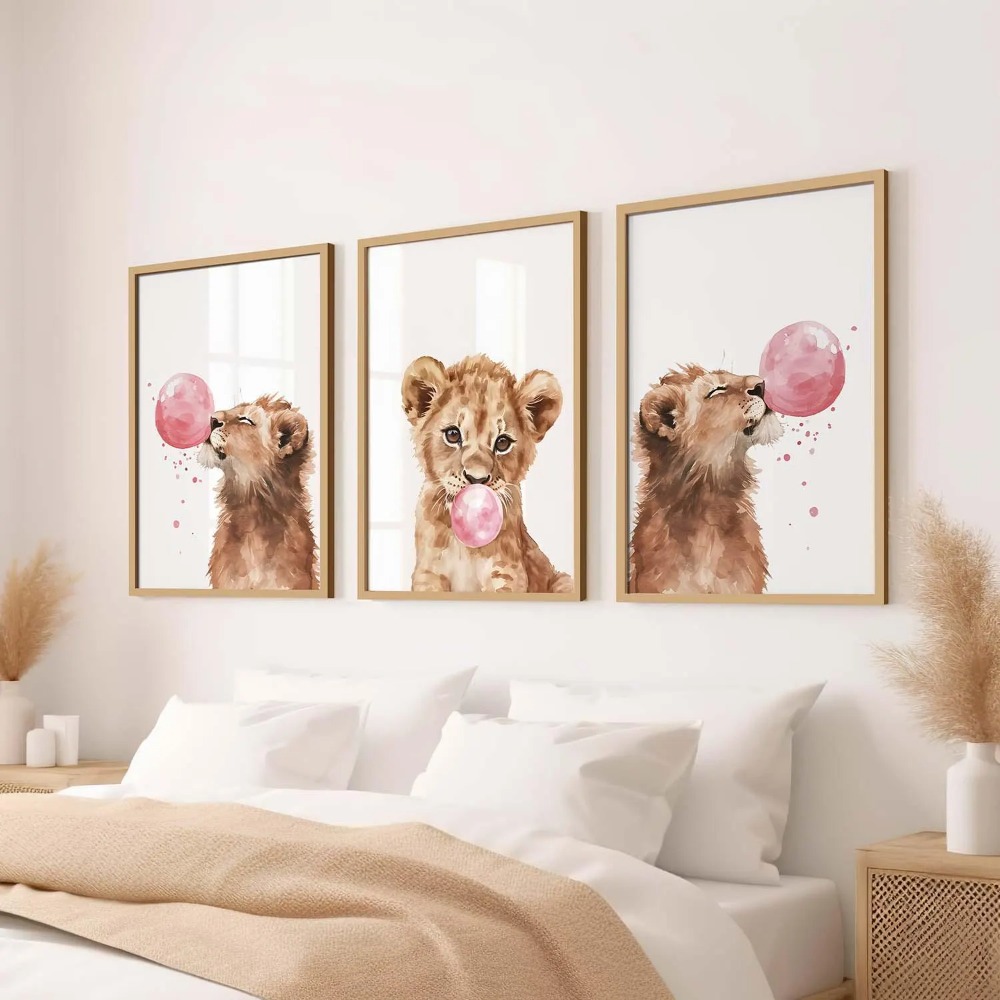 Baby Nursery Animal Theme - Set Seni Dinding Kamar Bayi Motif