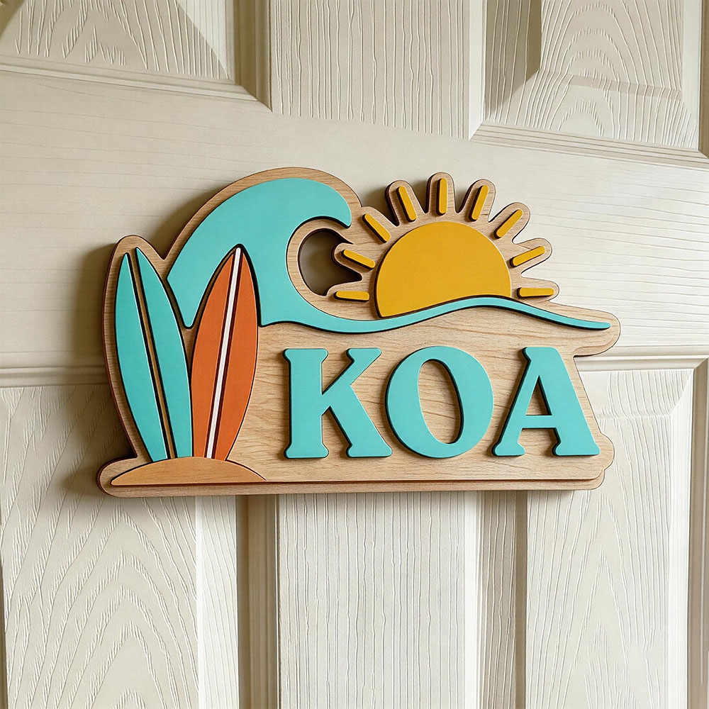 Baby Nursery Letters - Papan Nama Pintu Bertema Gelombang Pantai
