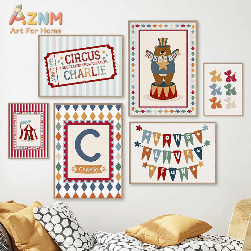 Baby Nursery Art - Lukisan Kanvas Seni Dinding Kamar Anak