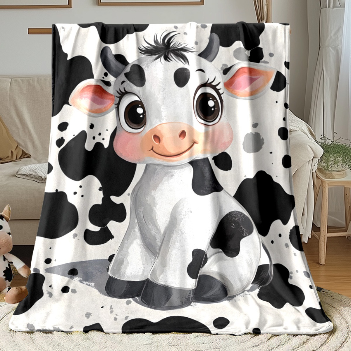 Selimut Bulu Sapi Lucu Kartun  - Baby Nursery Animal Theme ulasan dan harga