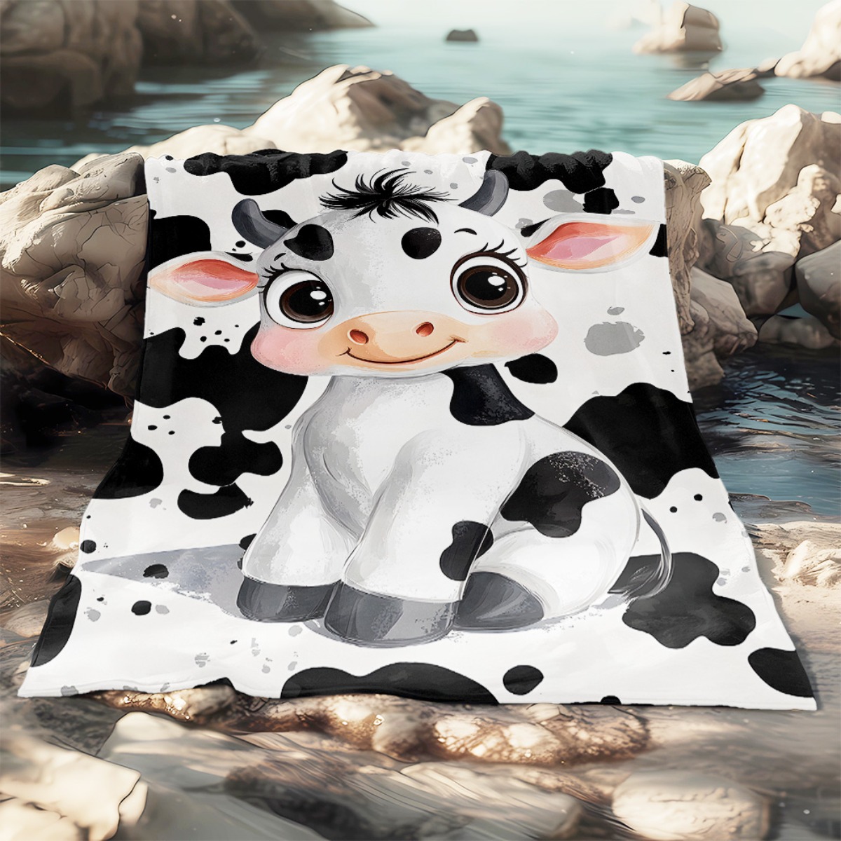 Selimut Bulu Sapi Lucu Kartun  - Baby Nursery Animal Theme ulasan dan harga