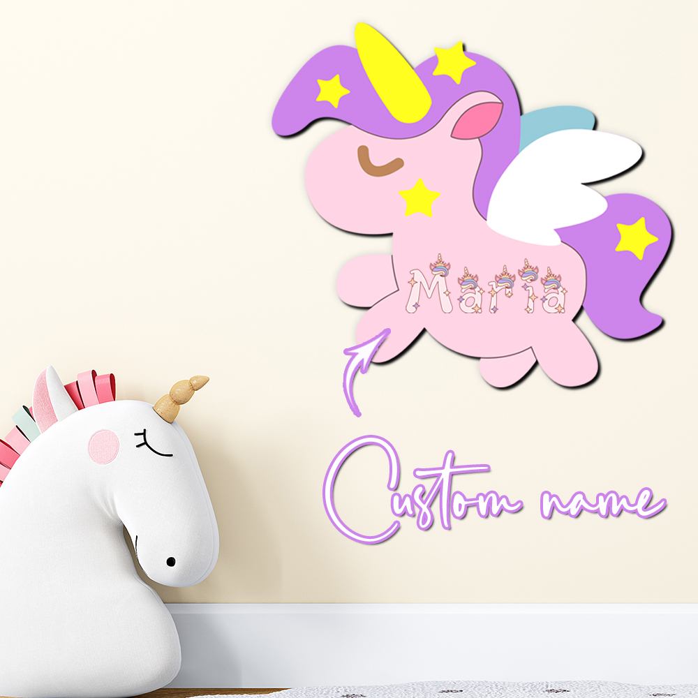Papan Nama Unicorn Kayu Custom - Baby Nursery Letters ulasan dan harga