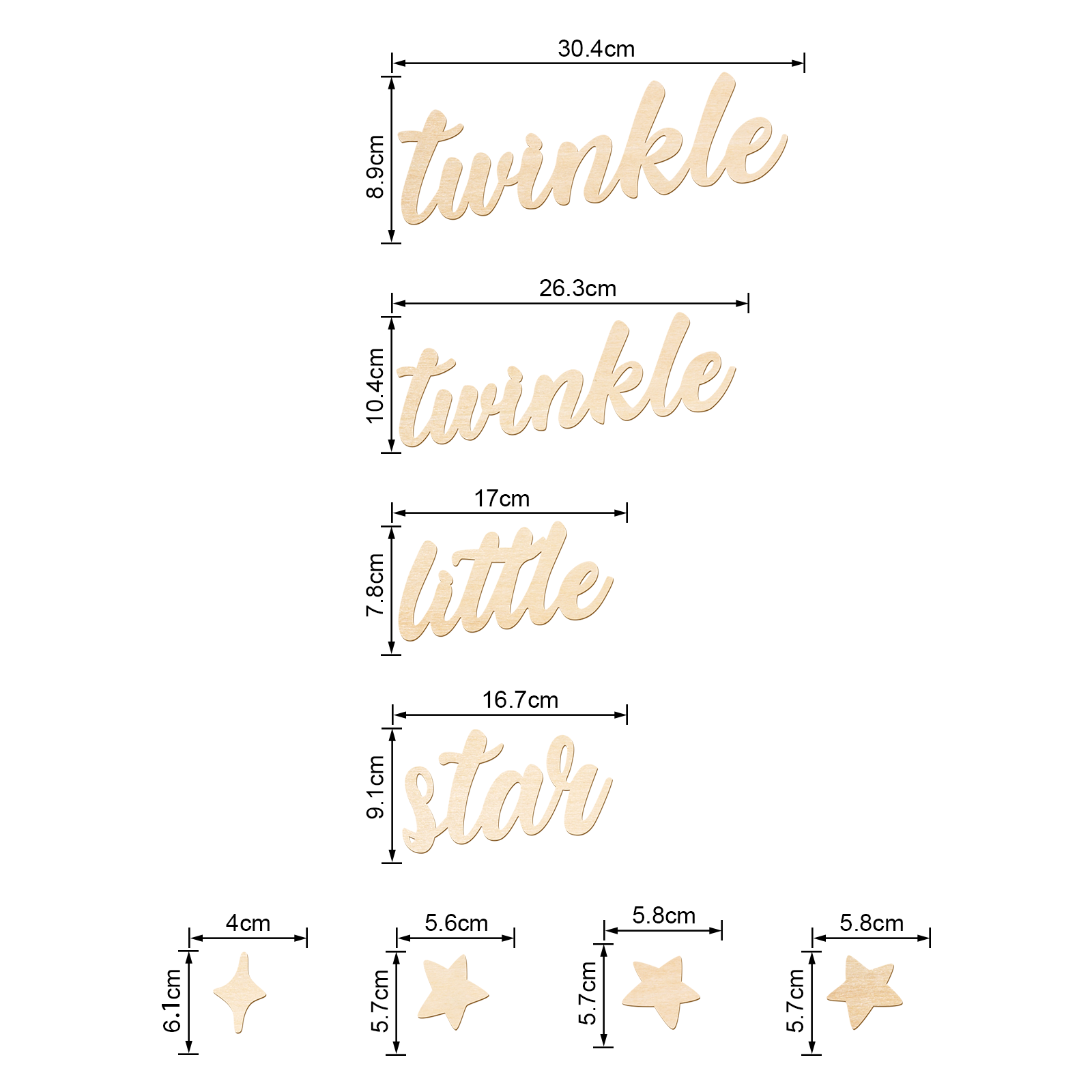 Papan Kayu Twinkle Twinkle Lit - Baby Nursery Art ulasan dan harga