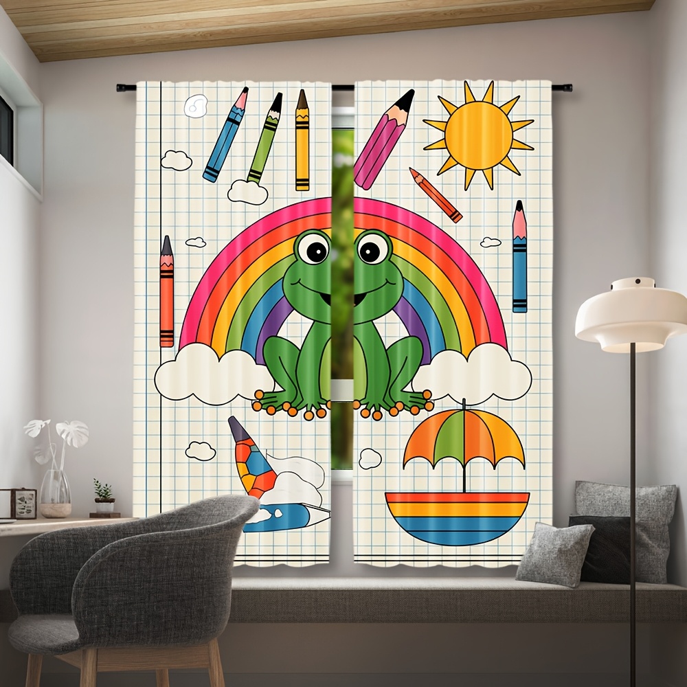 Tirai Katak Pelangi Lucu Dekor - Baby Nursery Animal Theme ulasan dan harga