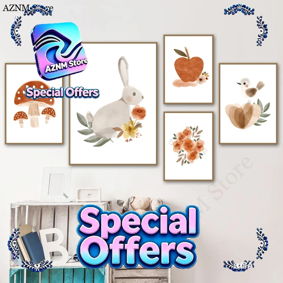 Cat Air Bunga Kelinci Burung A - Baby Nursery Murals ulasan dan harga
