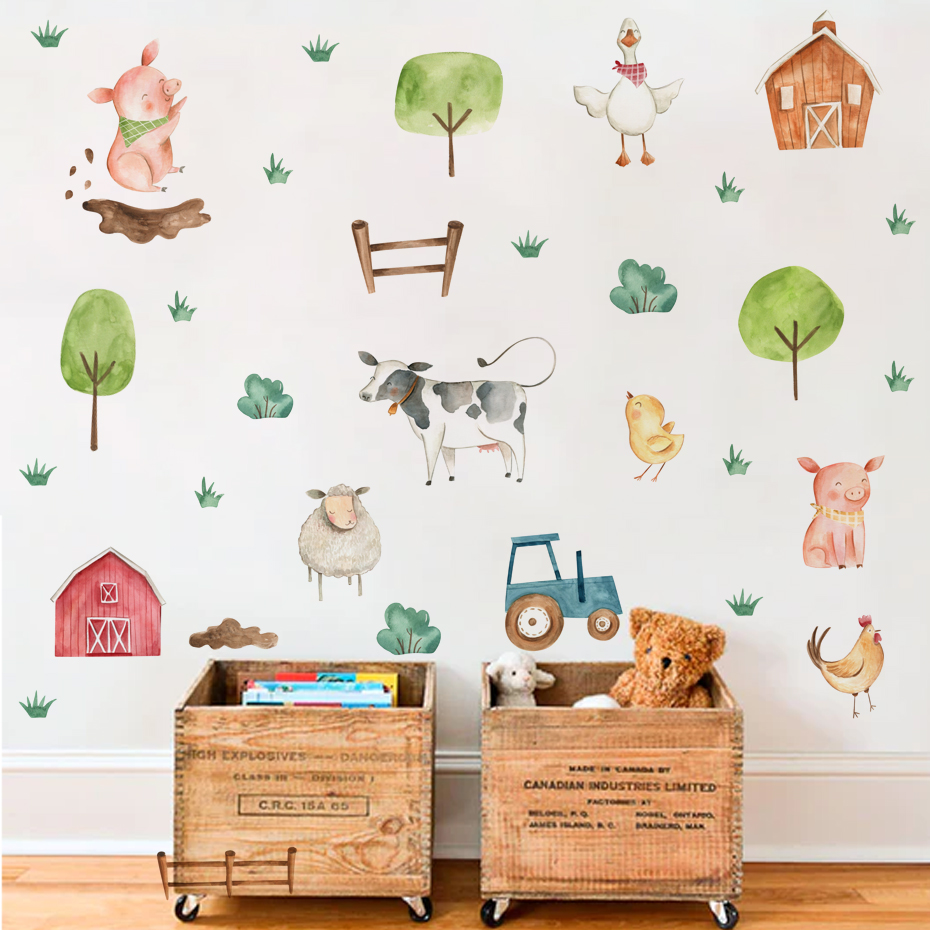 Boho cat air lucu hewan pertan - Baby Nursery Murals ulasan dan harga