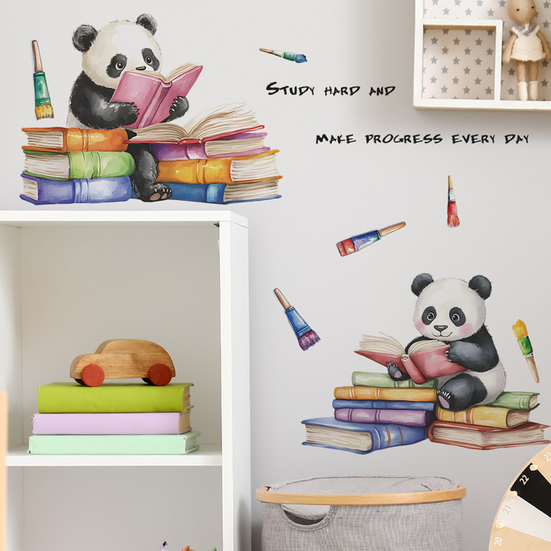 Stiker Dinding Vinyl 3D Panda  - Baby Nursery Murals ulasan dan harga