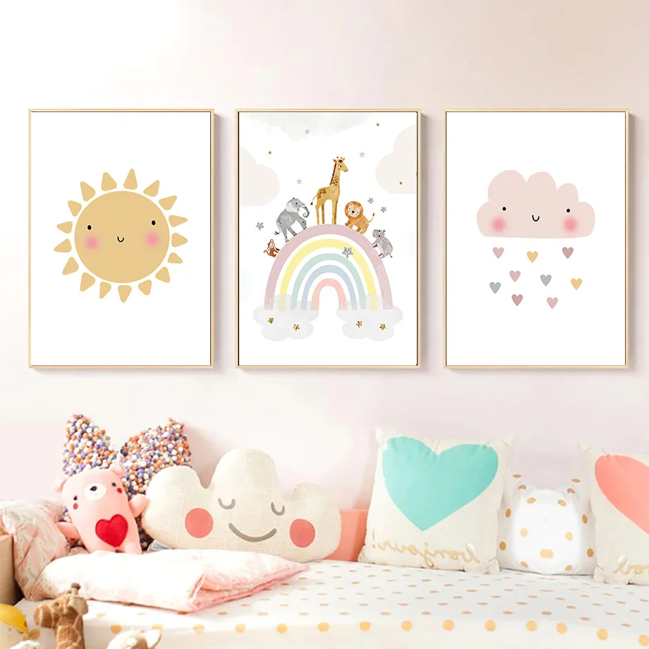Jerapah Gajah Balon Udara Mata - Baby Nursery Art ulasan dan harga