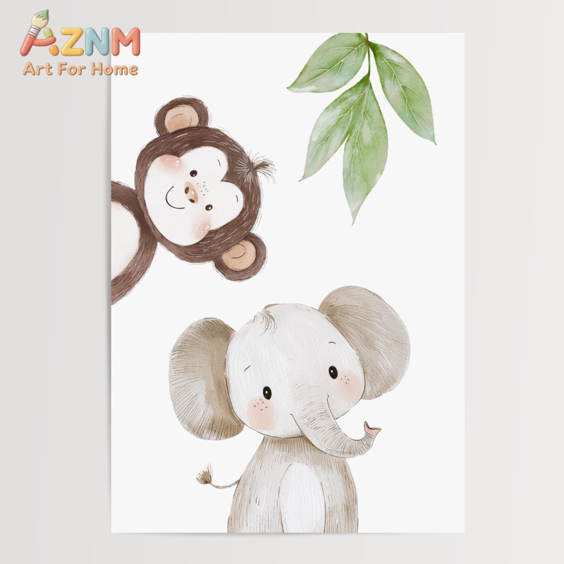 1Pc/3Pcs Cetakan Gambar Hewan  - Baby Nursery Animal Theme ulasan dan harga
