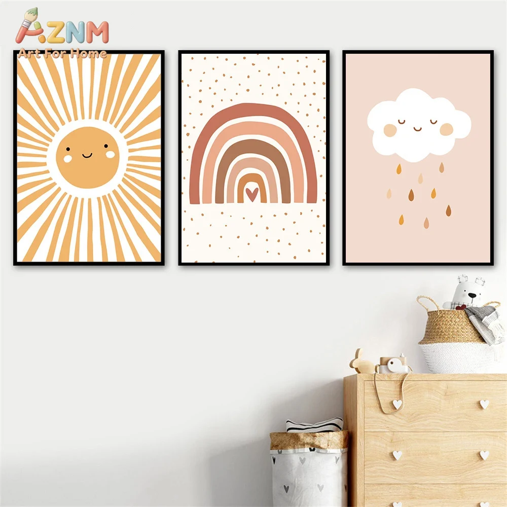 AZNM Boho Seni Dinding Kanvas  - Baby Nursery Art ulasan dan harga