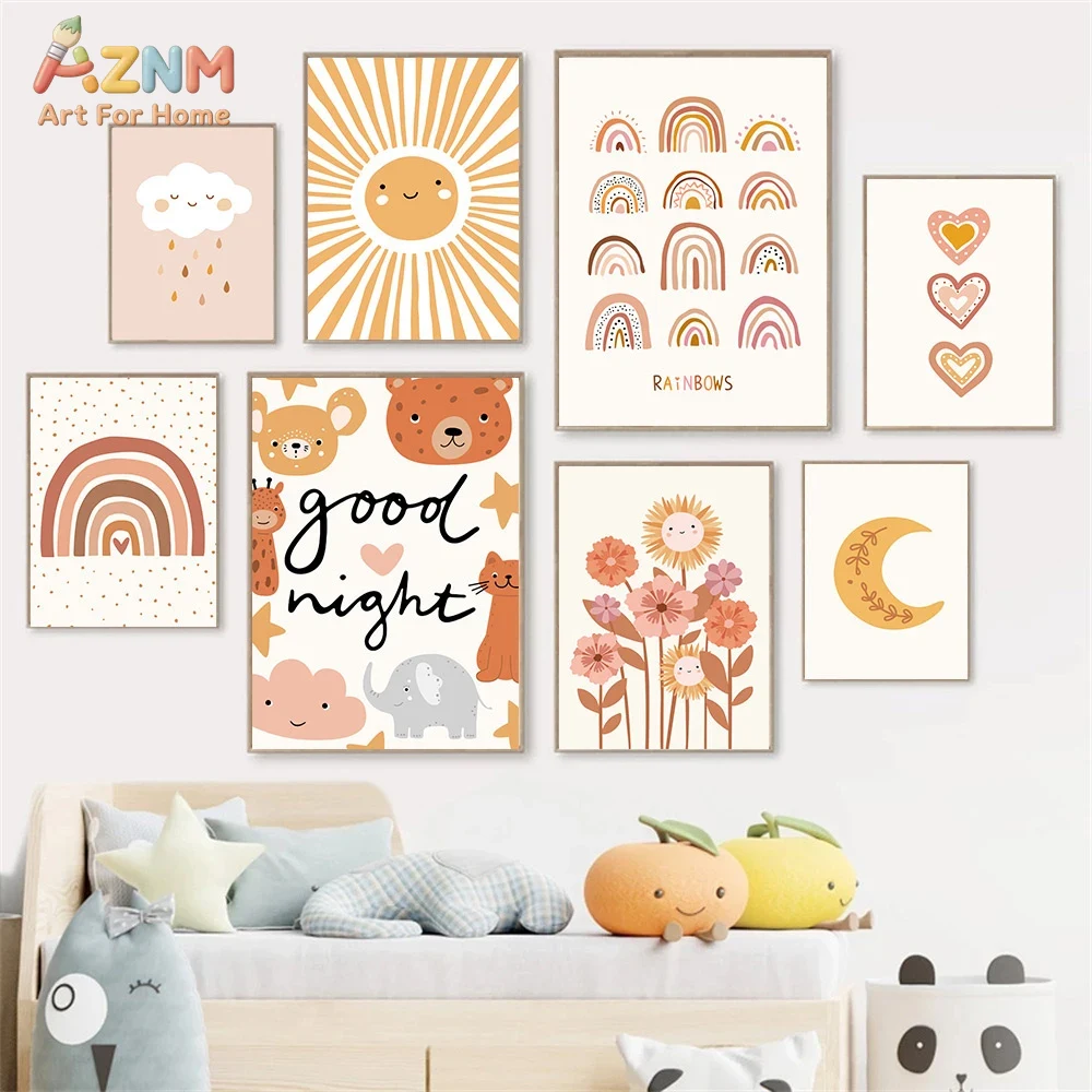 AZNM Boho Seni Dinding Kanvas  - Baby Nursery Art ulasan dan harga