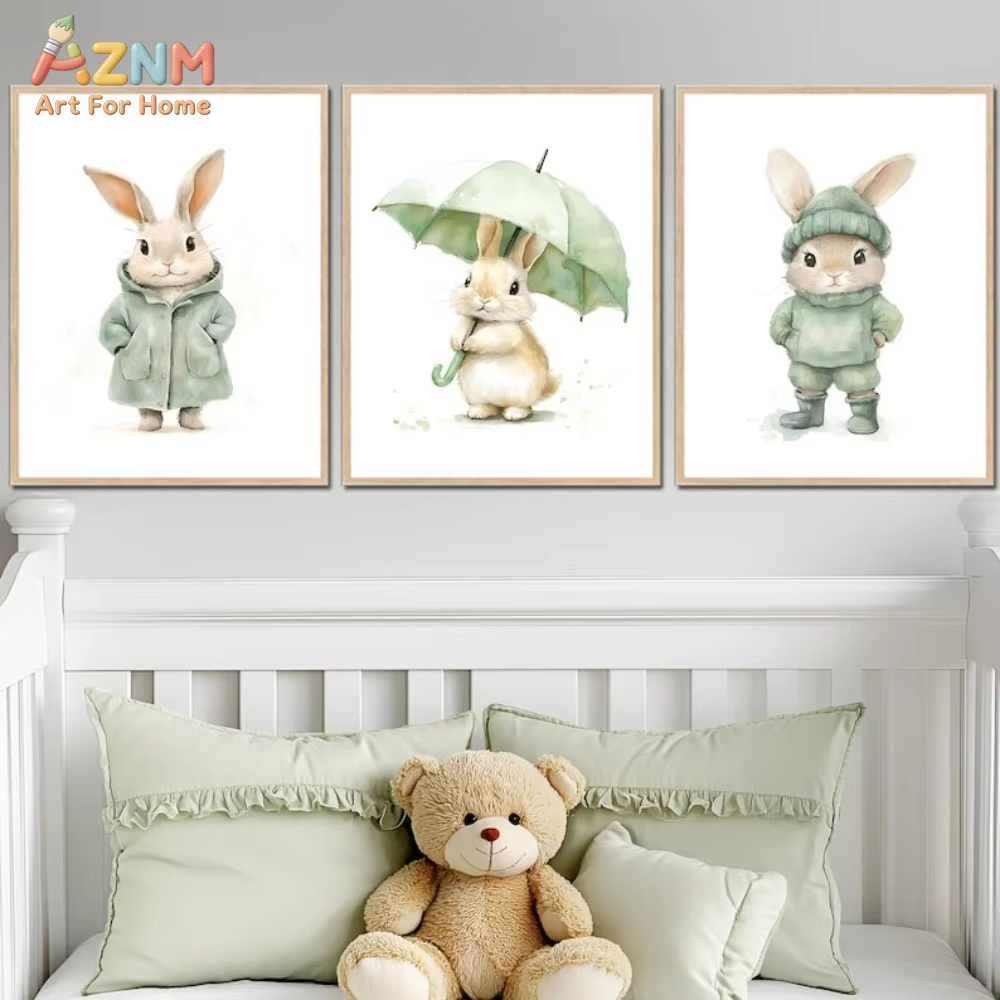 AZNM Lukisan Kanvas Kelinci Lu - Baby Nursery Outfits ulasan dan harga