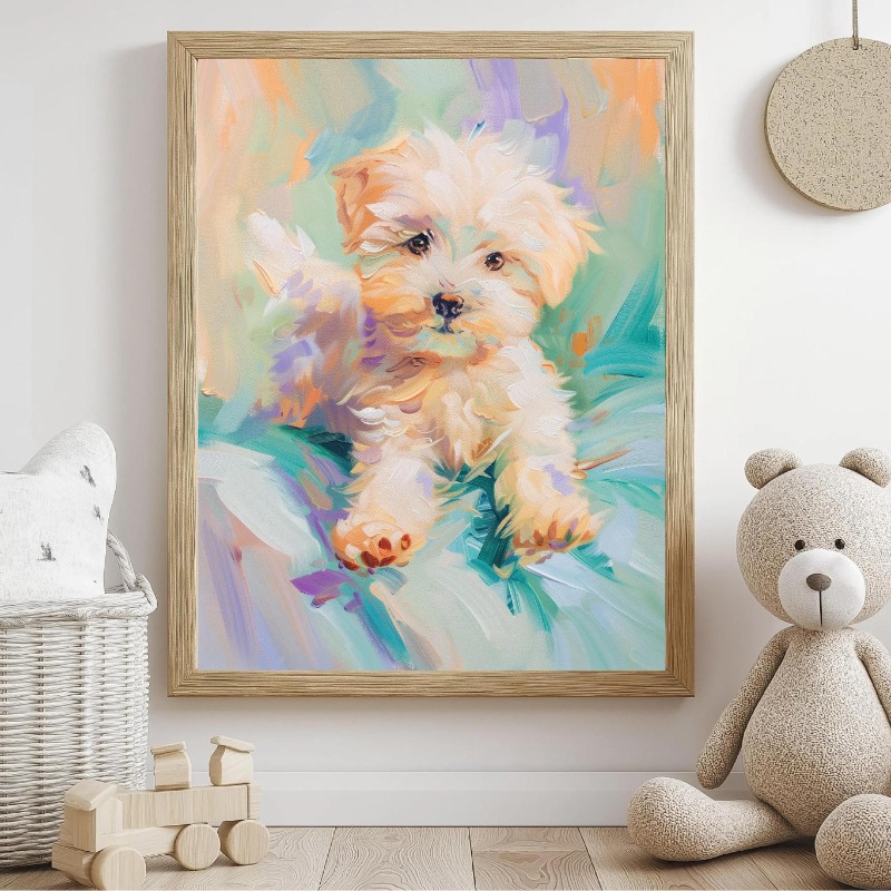 Seni Dinding Kanvas Hewan Past - Baby Nursery Animal Theme ulasan dan harga