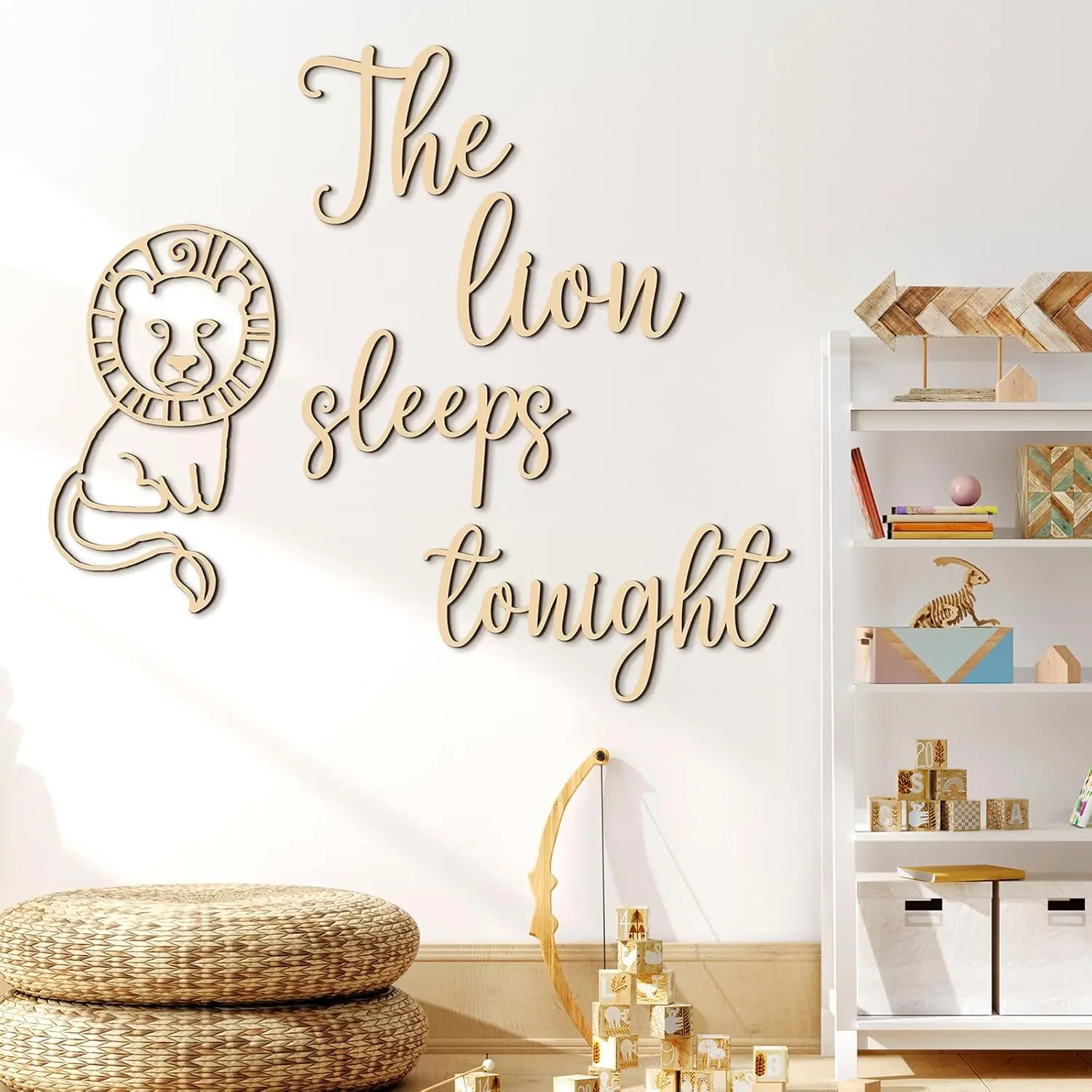 Dekorasi Dinding Kayu The Lion - Baby Nursery Animal Theme ulasan dan harga