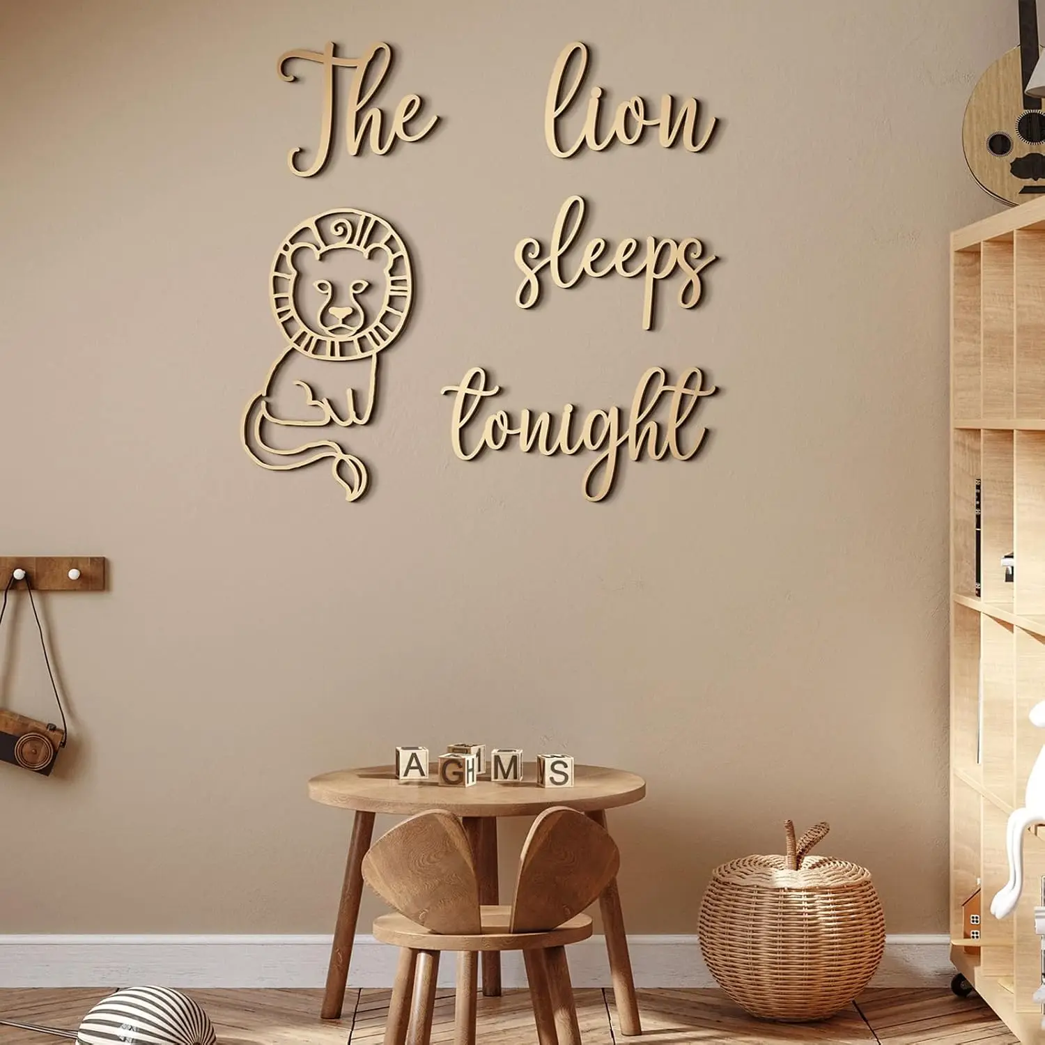 Dekorasi Dinding Kayu The Lion - Baby Nursery Animal Theme ulasan dan harga