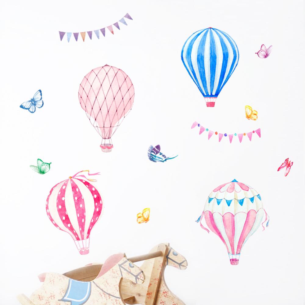 Stiker Dinding Balon Udara Pan - Baby Nursery Murals ulasan dan harga