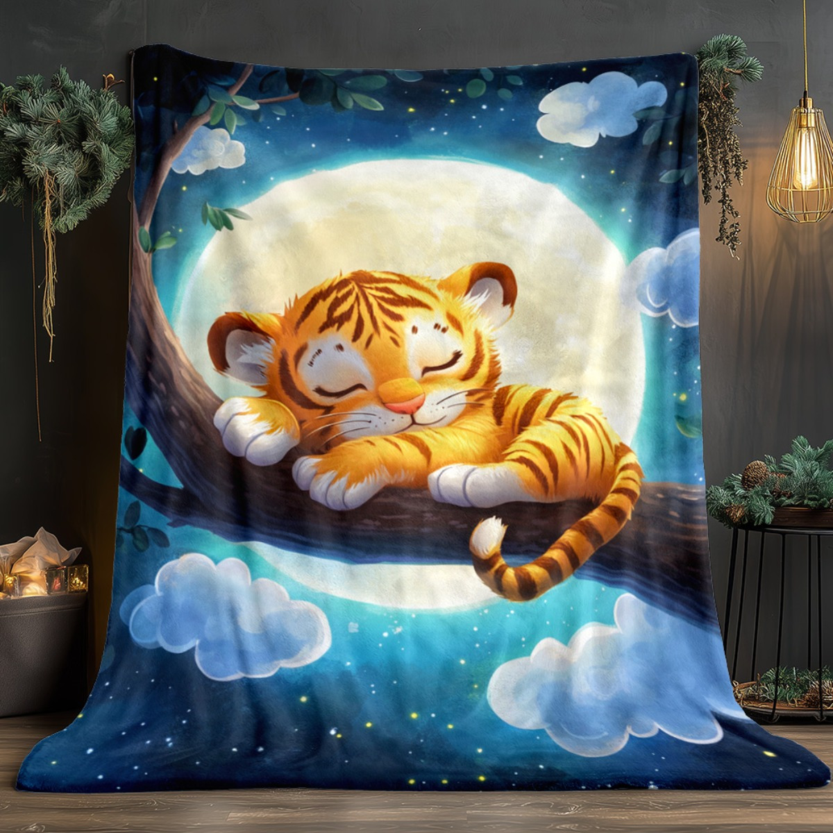 Harimau tidur yang lucu di cab - Baby Nursery Animal Theme ulasan dan harga