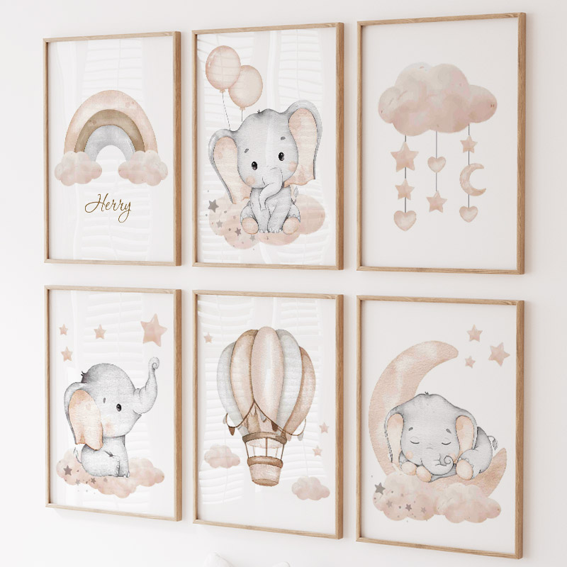 Balon gajah lucu balon panas b - Baby Nursery Art ulasan dan harga