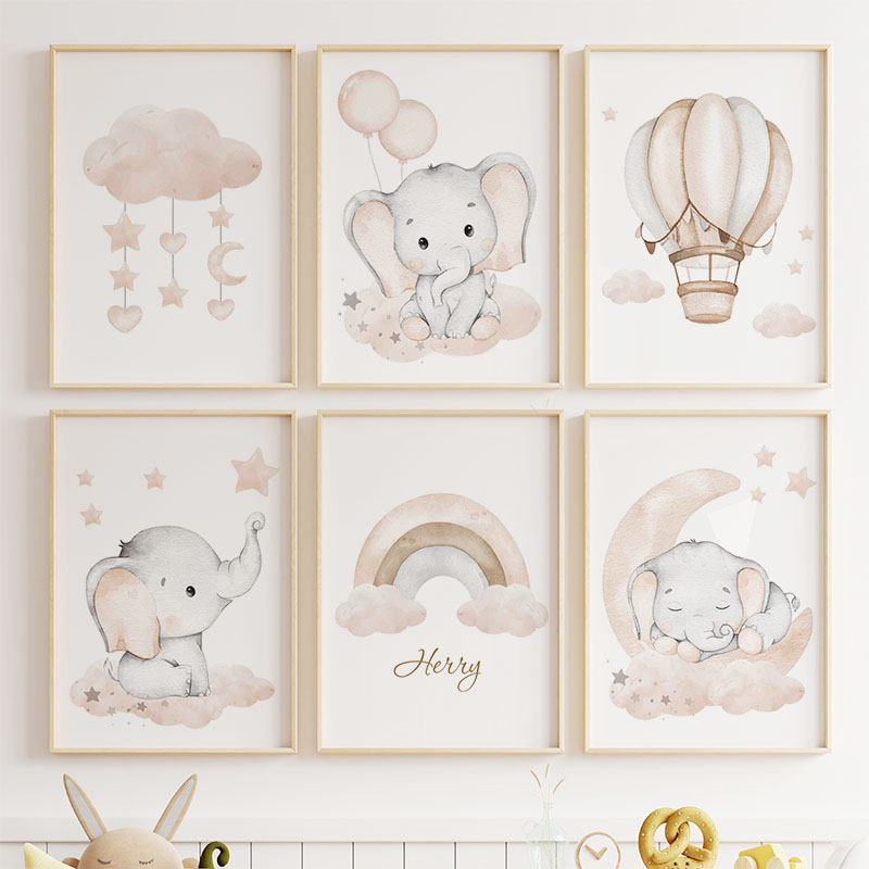 Balon gajah lucu balon panas b - Baby Nursery Art ulasan dan harga