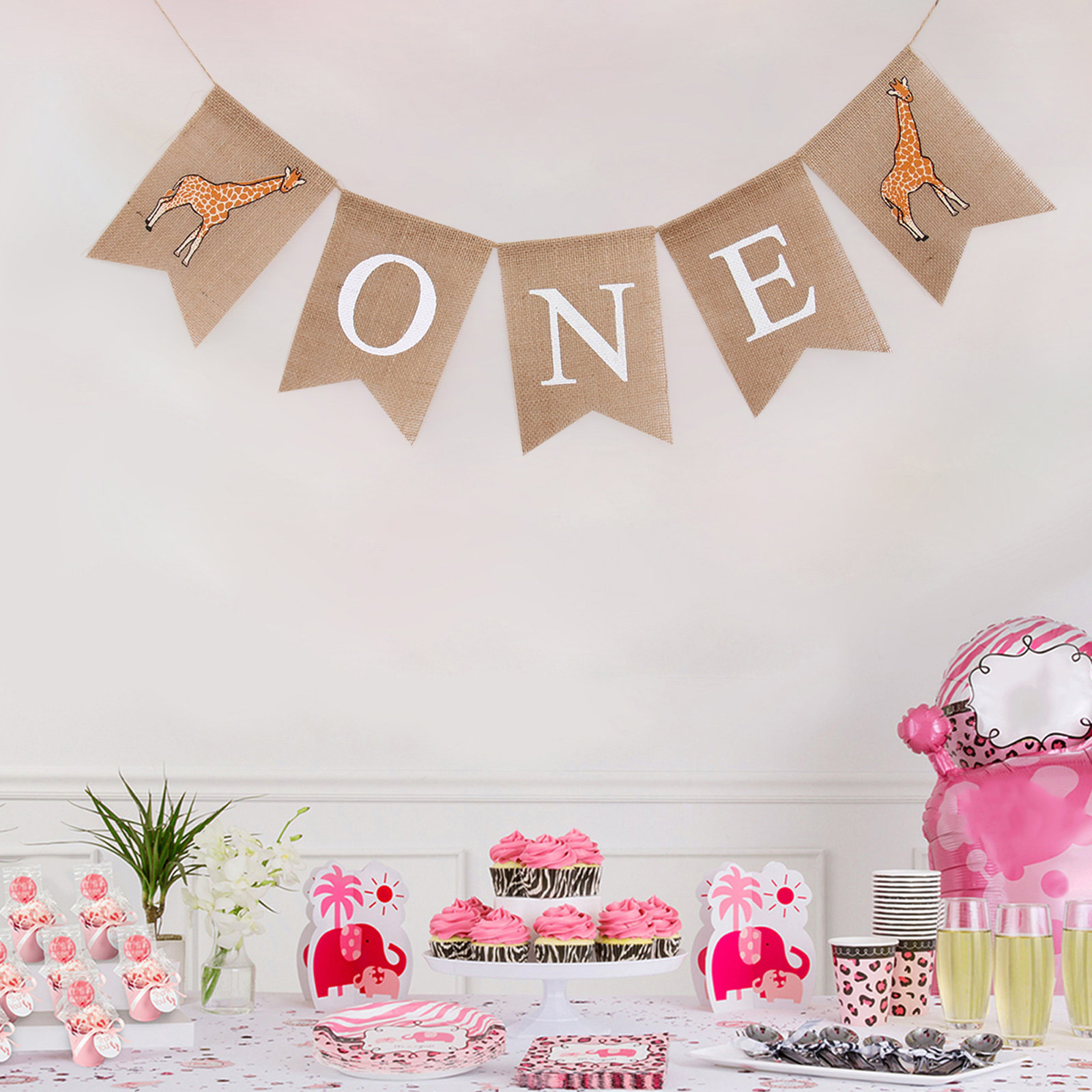 Spanduk Linen Motif Jerapah Sa - Baby Nursery Bunting ulasan dan harga
