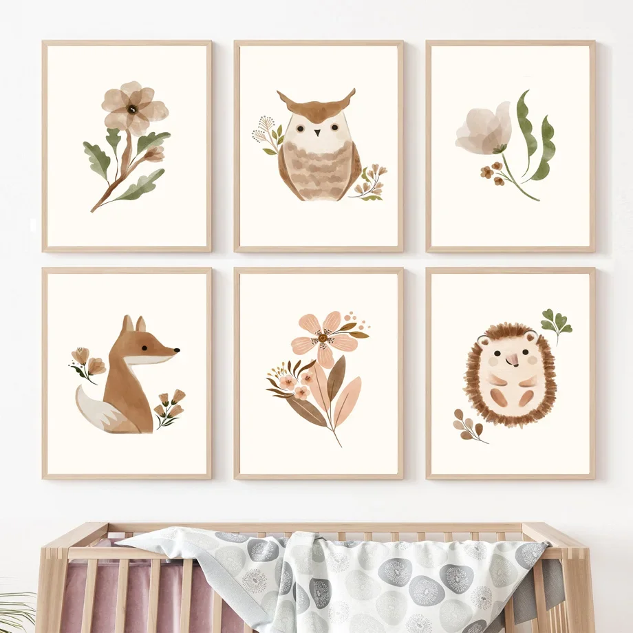 Seni Dinding Kamar Bayi Motif  - Baby Nursery Animal Theme ulasan dan harga