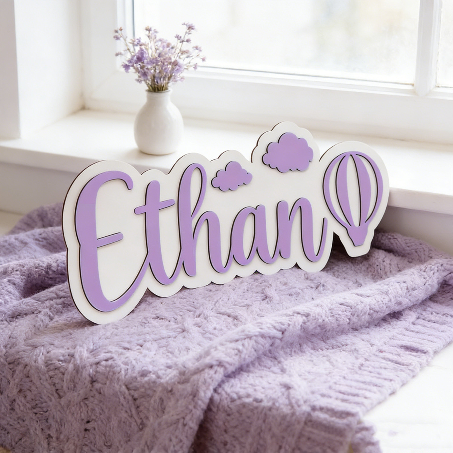 Papan Nama Kamar Balon Udara P - Baby Nursery Letters ulasan dan harga