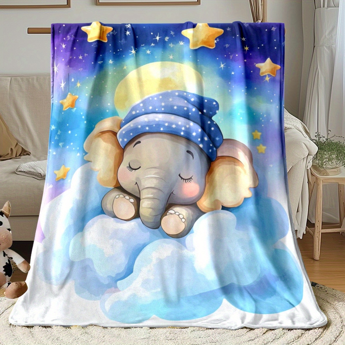 Selimut Bulu Lembut Bayi Gajah - Baby Nursery Animal Theme ulasan dan harga