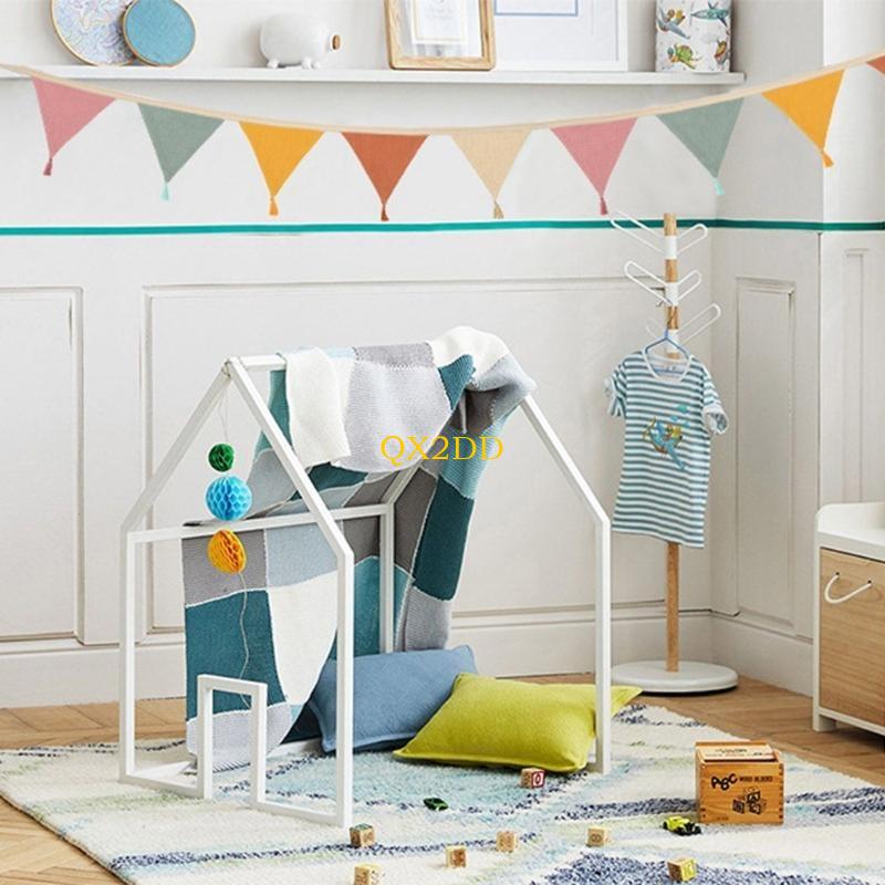 QX2D Spanduk Bunting Kain Lemb - Baby Nursery Gender Neutral ulasan dan harga