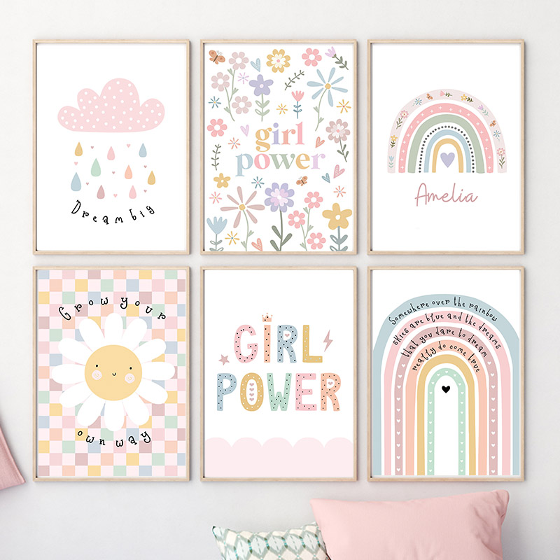 Bunga matahari awan pelangi ha - Baby Nursery Art ulasan dan harga