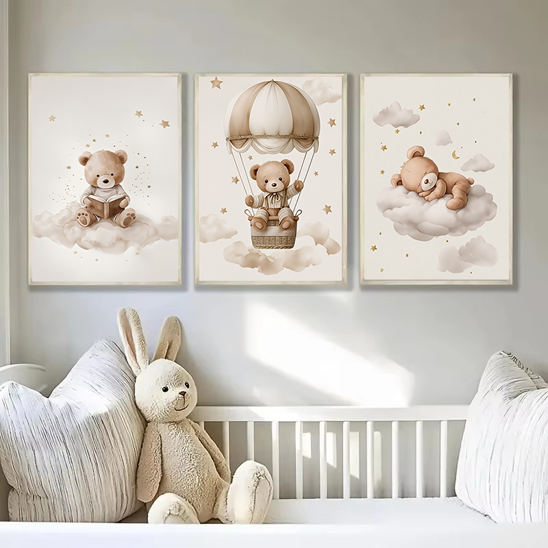 3pcs/set Poster Kanvas Hewan B - Baby Nursery Art ulasan dan harga
